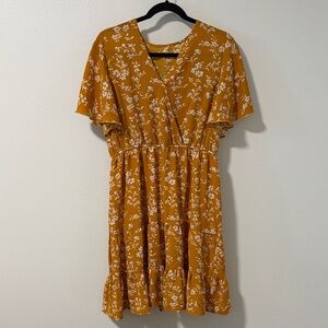 Gorgeous Floral Mustard Dress